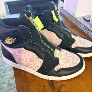 Jordan Black and Pink Women's Sneakers
